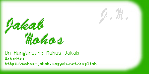 jakab mohos business card